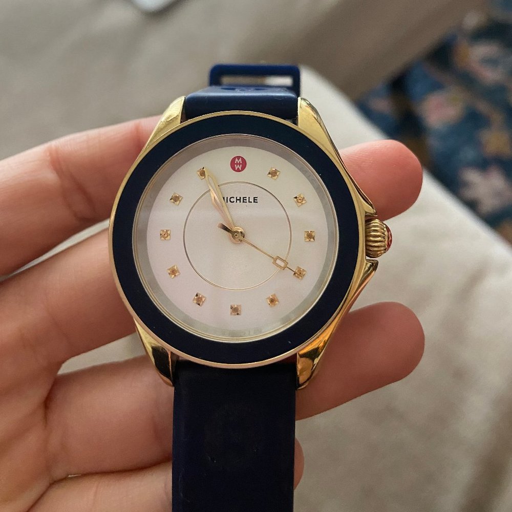 Michele Cape Topaz Navy Blue Watch